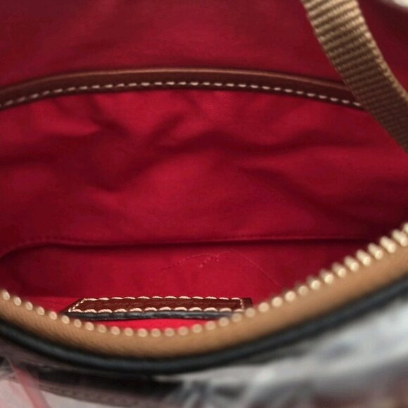 Dooney & Bourke Ginger Pouchette Saffano Shoulder Black Dust Bag Tags NWT R0018 - Picture 10 of 13